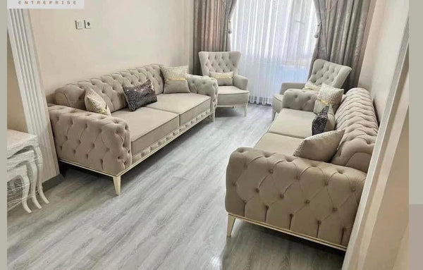 Salon Camel Cuir Classique